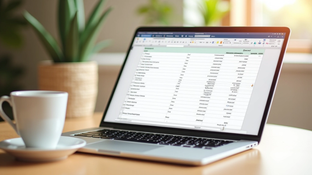 Écran d'ordinateur affichant un tableau de budgétisation avec des catégories de dépenses colorées
