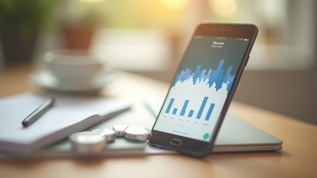 Application bancaire sur écran de téléphone montrant un tableau de bord de gestion de compte professionnel avec catégories de dépenses
