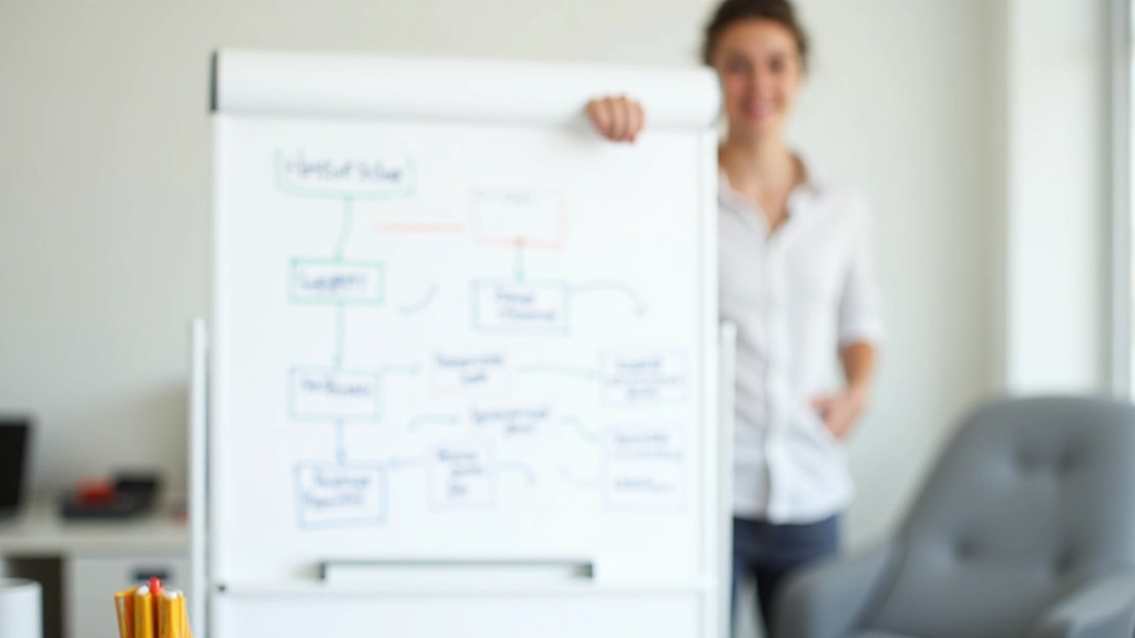 Tableau blanc montrant un diagramme des étapes d'ouverture de compte bancaire professionnel